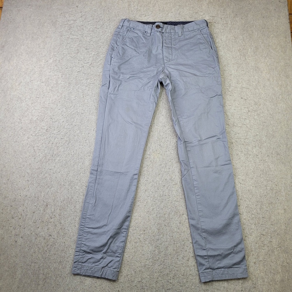 Ted Baker London Chino Pants Mens 30x31 Gray Flat Front Business Stretch Slim
